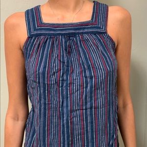 Striped sleeve less top